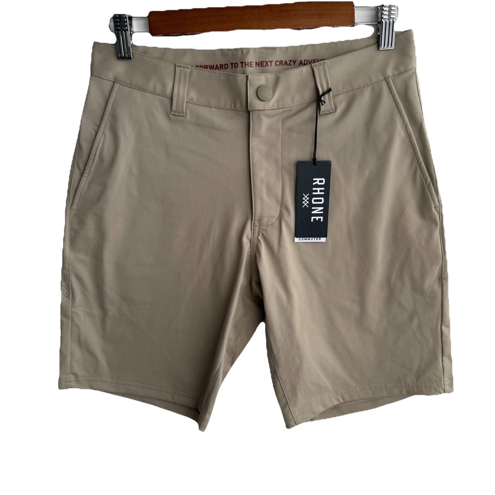 Rhone 9" Commuter Shorts Mens‎ 28 Beige Flex Knit Golf